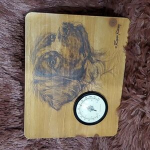 Ryan Kirby Art Hunting Dog Wood Thermometer NWT